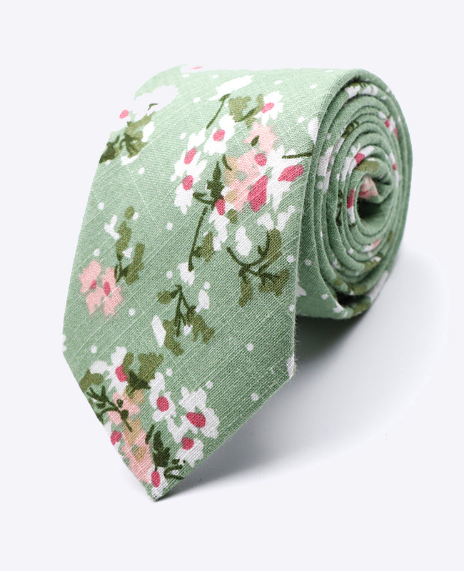 Cravatta Liberty Verde n°3 Uomo in Cotone | Gaspard - Unipap's