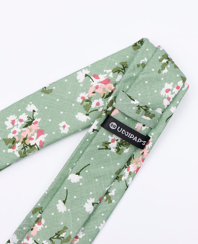 Cravatta Liberty Verde n°3 Uomo in Cotone | Gaspard - Unipap's