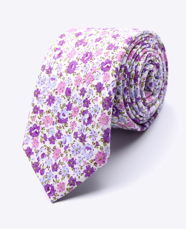Cravatta Liberty Viola Uomo in Cotone | Gaspard - Unipap's