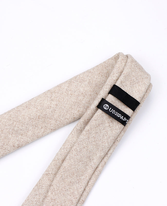 Cravatta Beige n°2 Uomo in Lana | Claude - Unipap's