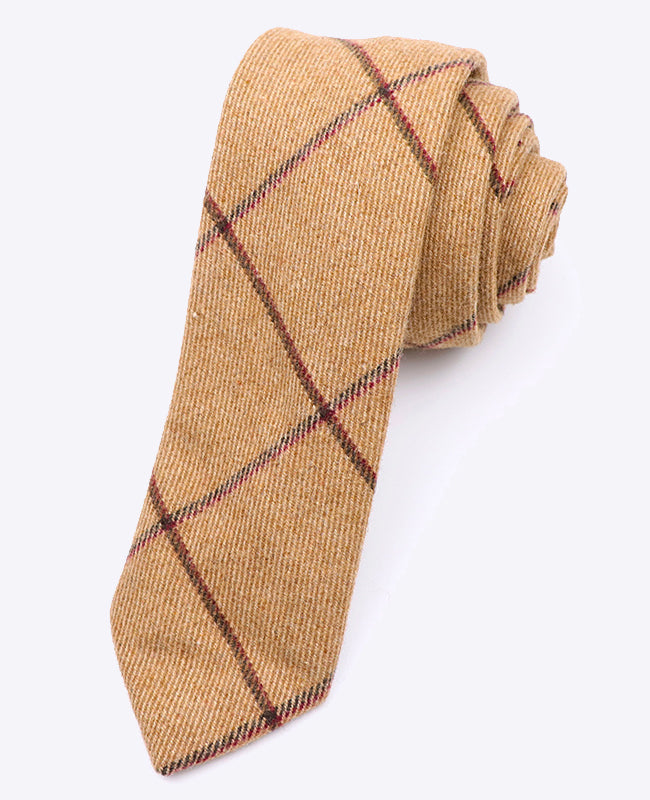 Cravatta Tartan Marrone n°1 Uomo in Lana | Nobert - Unipap's