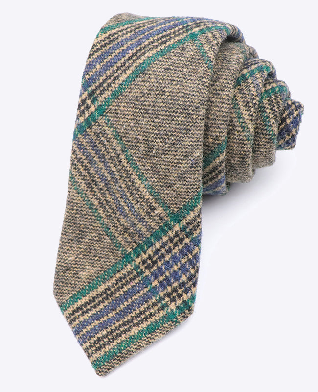 Cravatta Tartan Grigio n°5 Uomo in Lana | Norbert - Unipap's