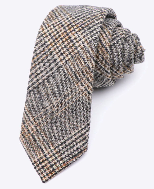 Cravatta Tartan Grigio n°6 Uomo in Lana | Norbert - Unipap's