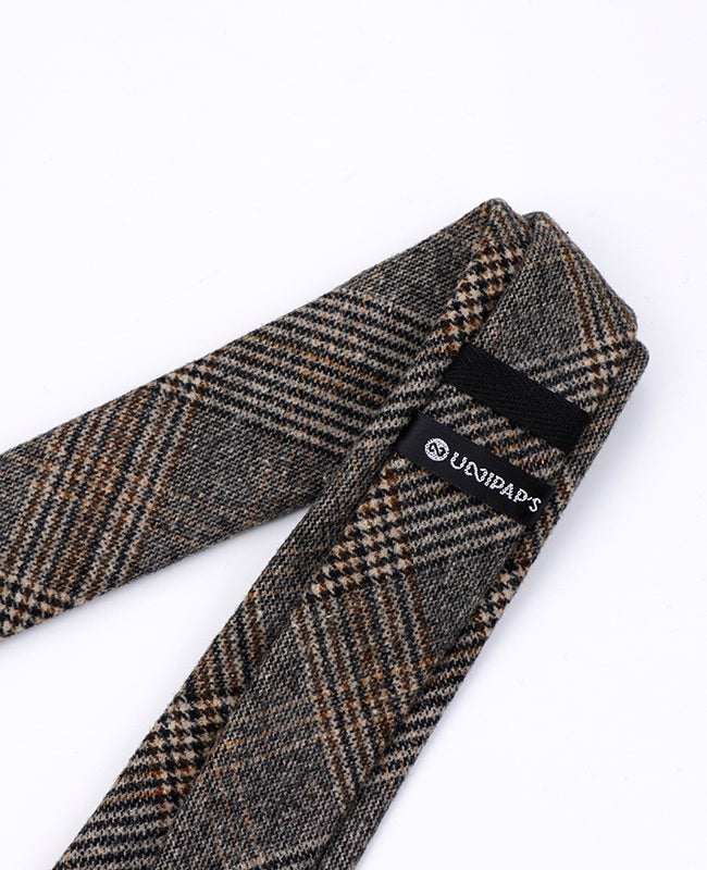 Cravatta Tartan Grigio n°6 Uomo in Lana | Norbert - Unipap's