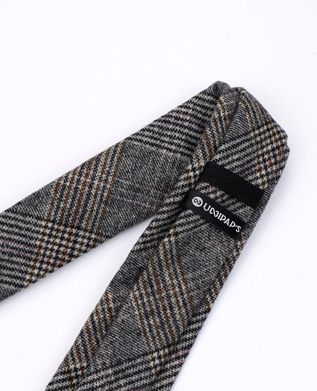 Cravatta Tartan Grigio n°7 Uomo in Lana | Norbert - Unipap's