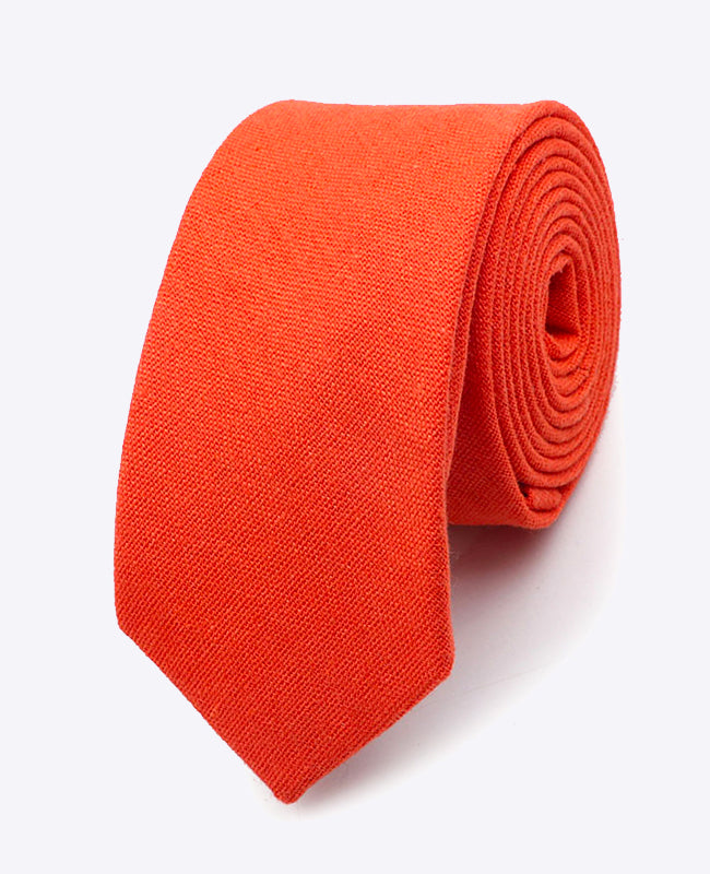 Cravatta Arancione n°1 Uomo in Lino | Basile - Unipap's