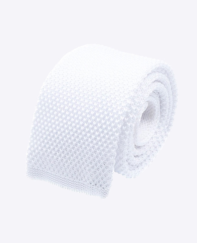 Cravatta Bianco Uomo in Maglia «Léon»