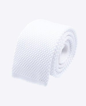 Cravatta Bianco Uomo in Maglia «Léon»