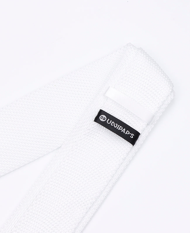 Cravatta Bianco Uomo in Maglia «Léon»