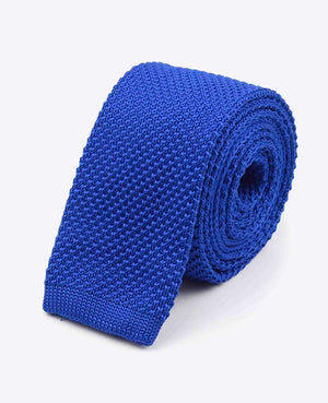 Cravatta Blu n°1 Uomo in Maglia «Léon»