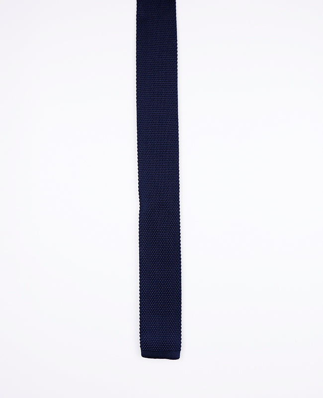 Cravatta Blu n°2 Uomo in Maglia «Léon»