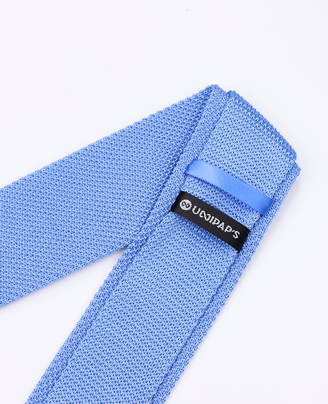 Cravatta Blu n°3 Uomo in Maglia «Léon»