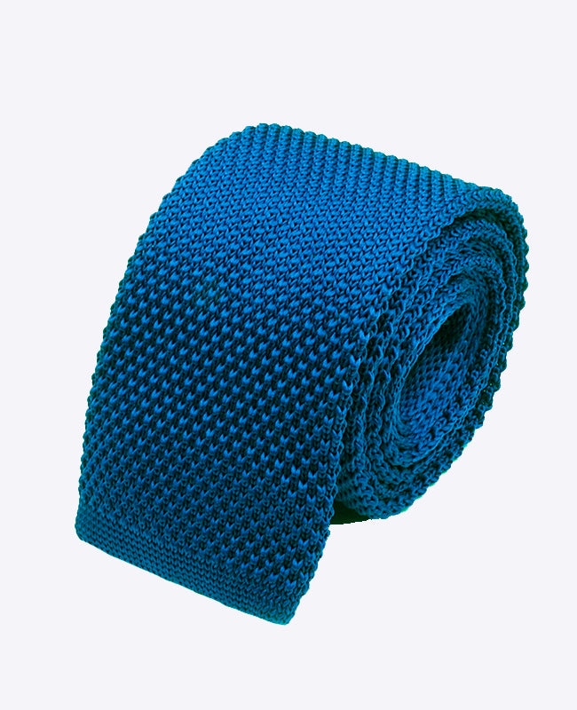Cravatta Blu n°4 Uomo in Maglia «Léon»