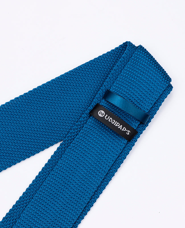 Cravatta Blu n°4 Uomo in Maglia «Léon»