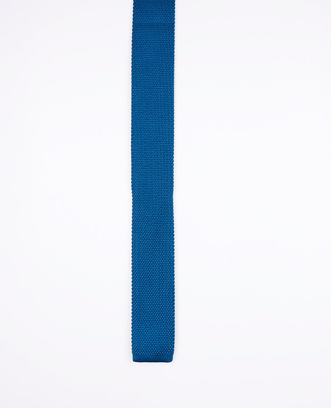Cravatta Blu n°4 Uomo in Maglia «Léon»