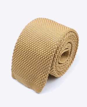 Cravatta Oro Uomo in Maglia «Léon»