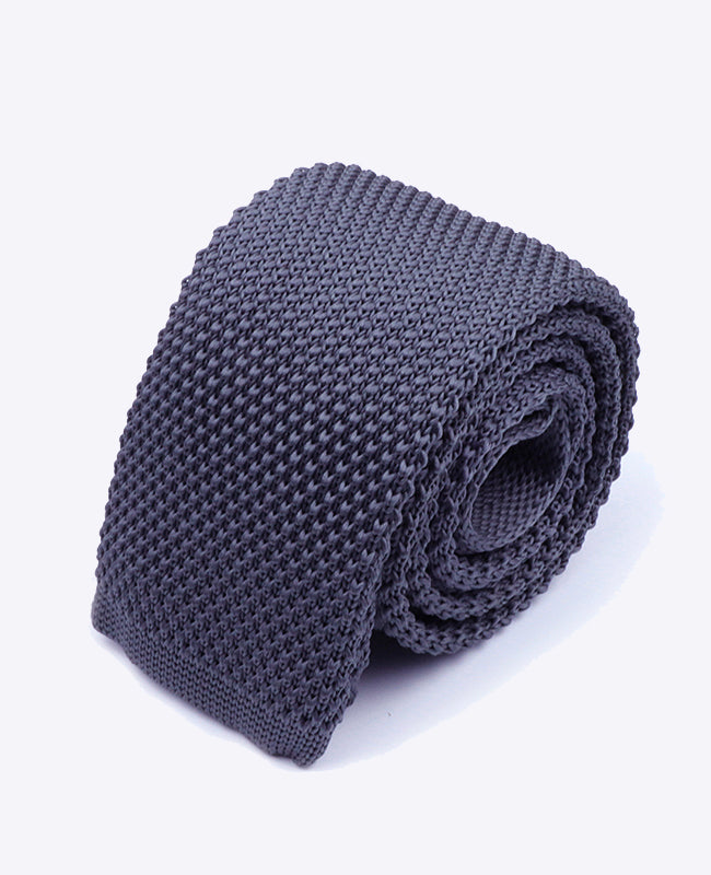 Cravatta Grigio Uomo in Maglia «Léon»