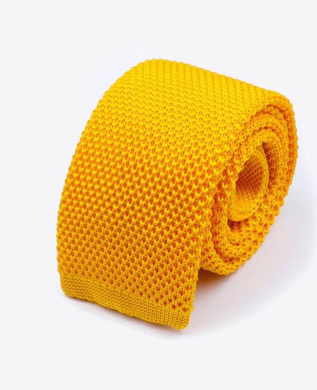 Cravatta Gialla Uomo in Maglia «Léon»