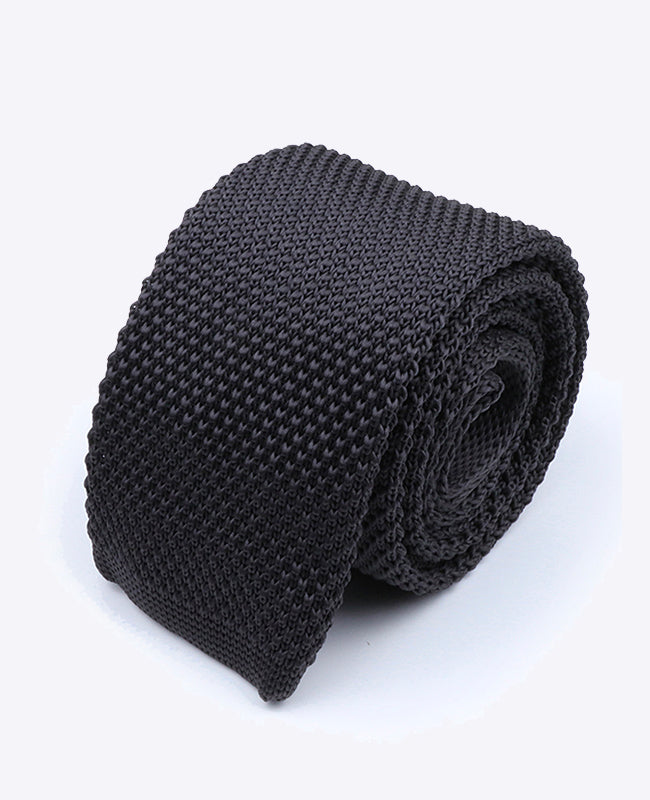 Cravatta Nero Uomo in Maglia «Léon»