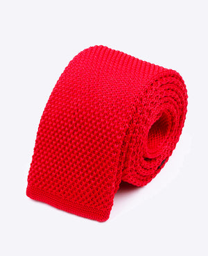 Cravatta Rosso n°2 Uomo in Maglia «Léon»
