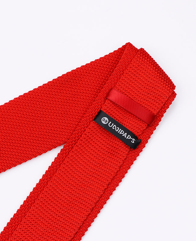 Cravatta Rosso n°2 Uomo in Maglia «Léon»