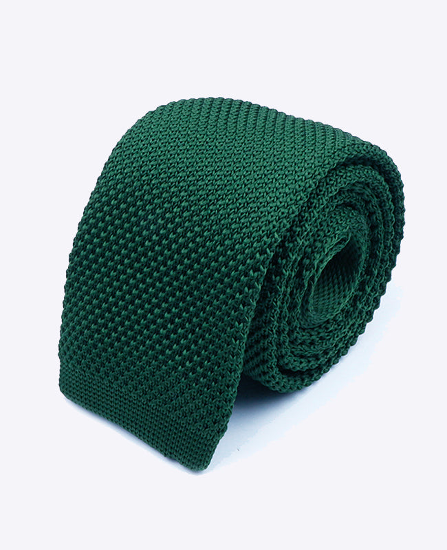 Cravatta Verde n°1 Uomo in Maglia «Léon»