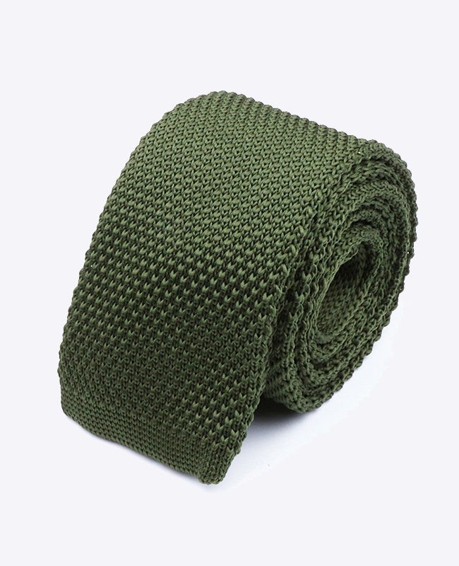 Cravatta Verde n°2 Uomo in Maglia «Léon»