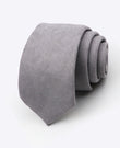 Cravatta Grigio n°1 Uomo in Effetto Velluto «Simon»