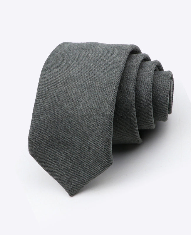 Cravatta Grigio n°2 Uomo in Effetto Velluto «Simon»