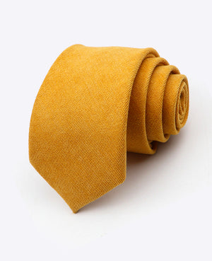 Cravatta Giallo n°2 Uomo in Effetto Velluto «Simon»