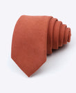 Cravatta Terracotta n°3 Uomo in Effetto Velluto «Simon»