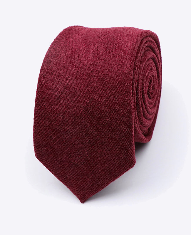 Cravatta Rosso n°1 Uomo in Effetto Velluto «Simon»