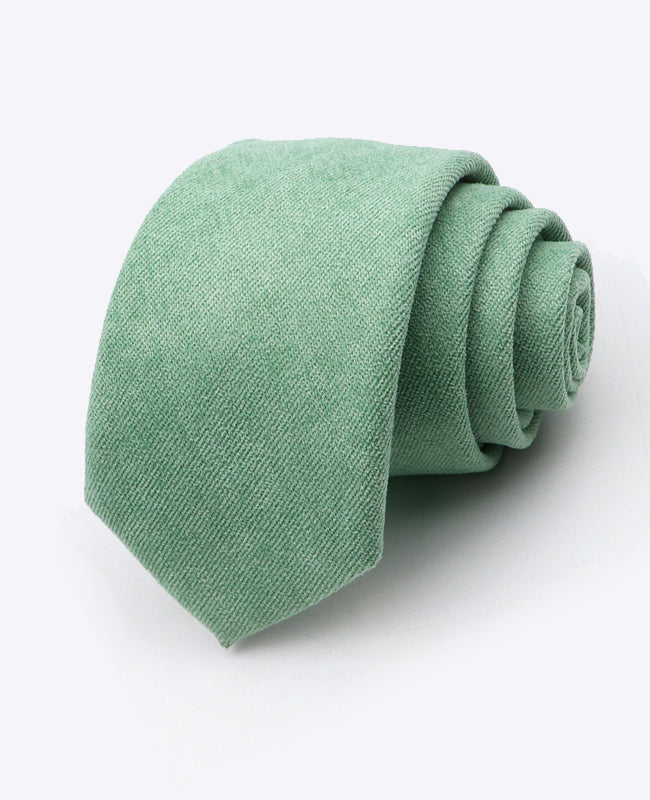 Cravatta Verde n°2 Uomo in Effetto Velluto «Simon»