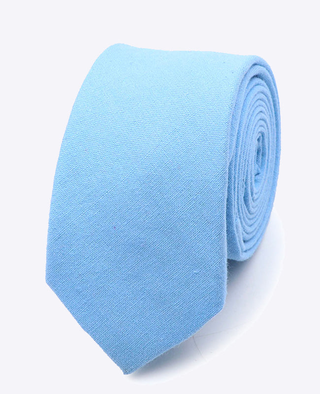 Cravatta Blu n°8 Uomo in Cotone «Edgard»