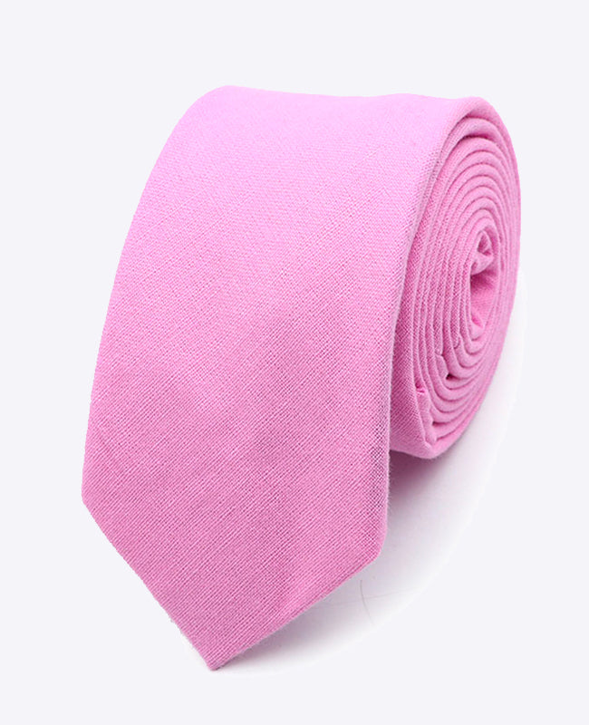 Cravatta Rosa n°4 Uomo in Cotone «Edgard»