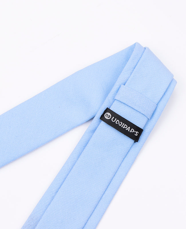 Cravatta Blu n°8 Uomo in Cotone «Edgard»