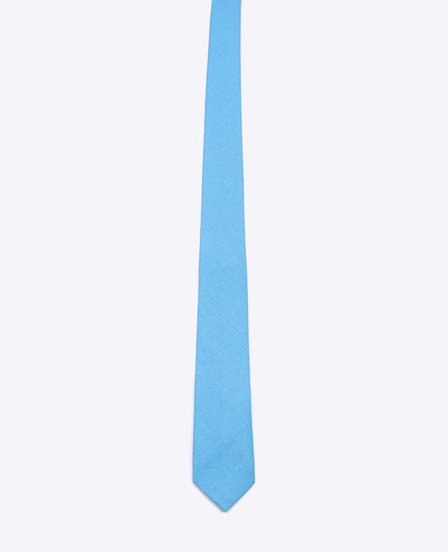 Cravatta Blu n°8 Uomo in Cotone «Edgard»