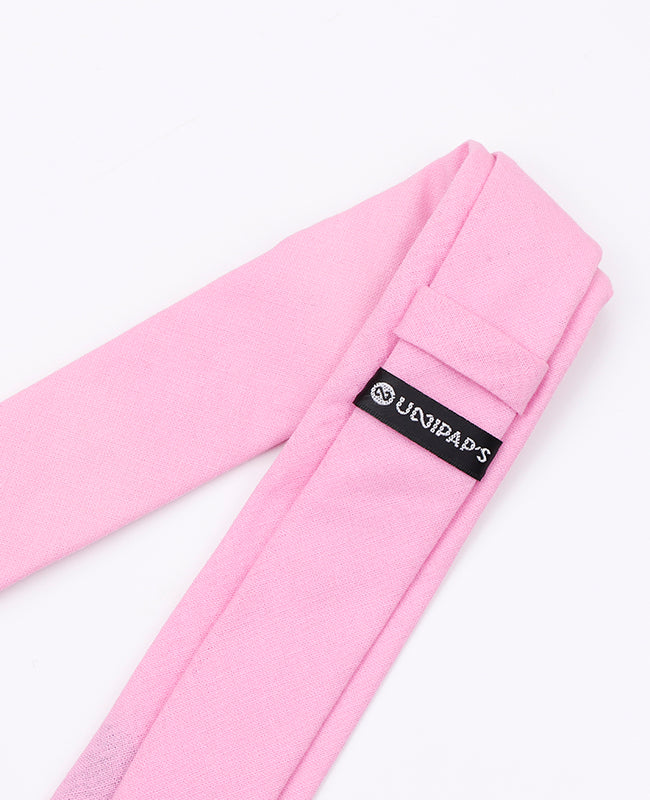 Cravatta Rosa n°4 Uomo in Cotone «Edgard»