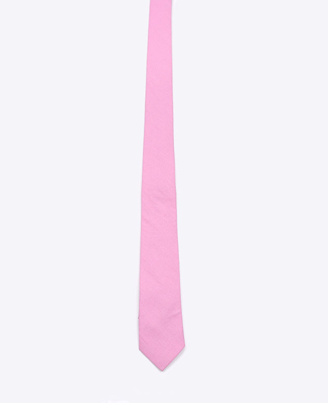 Cravatta Rosa n°4 Uomo in Cotone «Edgard»