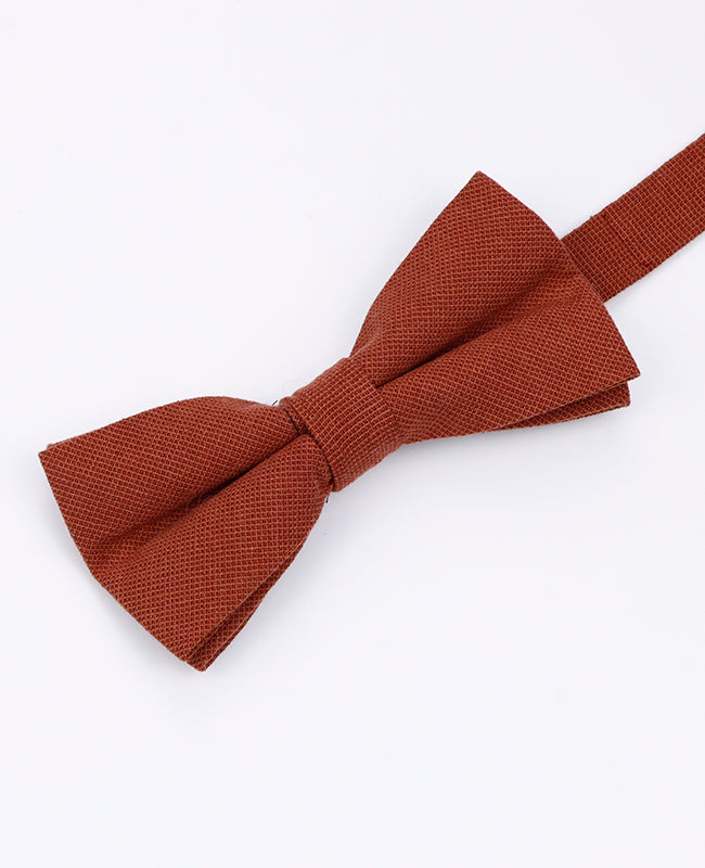Papillon + Fazzoletto da taschino Terracotta Uomo in Cotone «Edgard»