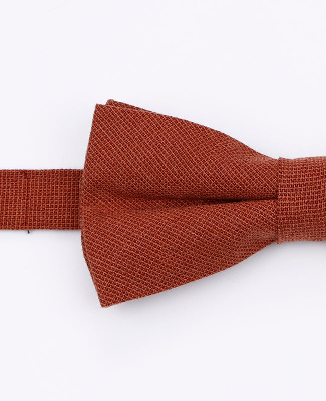 Noeud Papillon + Pochette de Costume Terracotta Homme en Coton «Edgard»