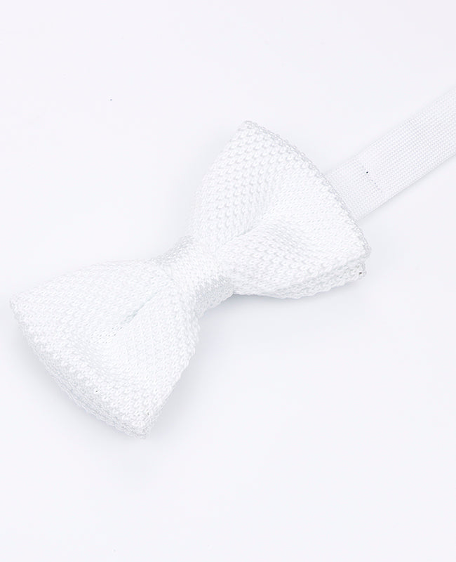 Noeud Papillon Blanc Homme en Tricot «Léon»