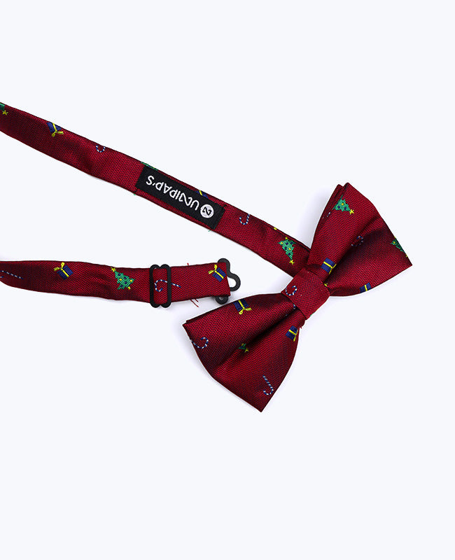 Papillon di Natale Rosso n°2 Uomo in Poliestere «Christmas»