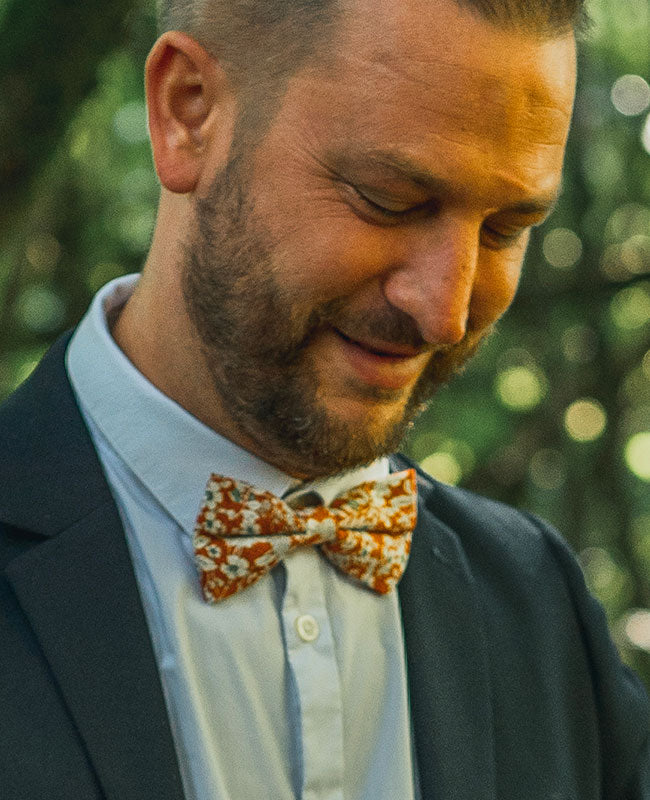 Papillon Liberty Arancione Padre & Figlio in Cotone «Clovis»