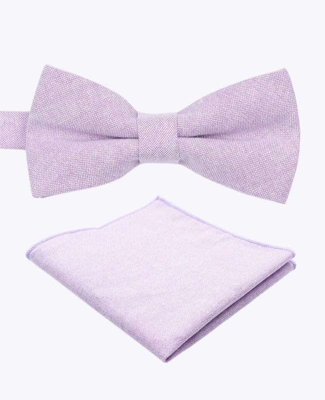 Papillon + Pochette da Costume Viola Uomo in Cotone «Edgard»