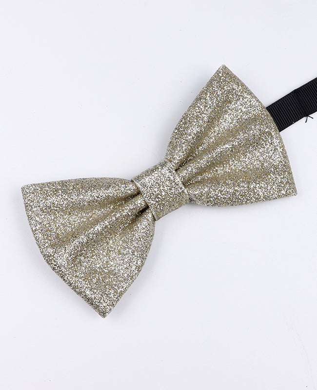 Papillon con Paillette Argento n°3 Uomo in Poliestere «Olive»