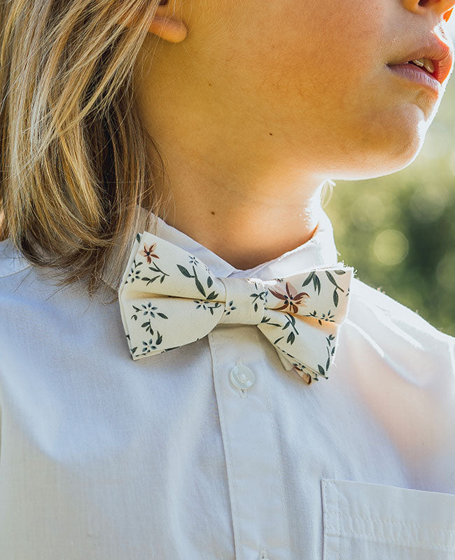 Papillon Liberty Bianco n°8 Bambini in Cotone «Charles»