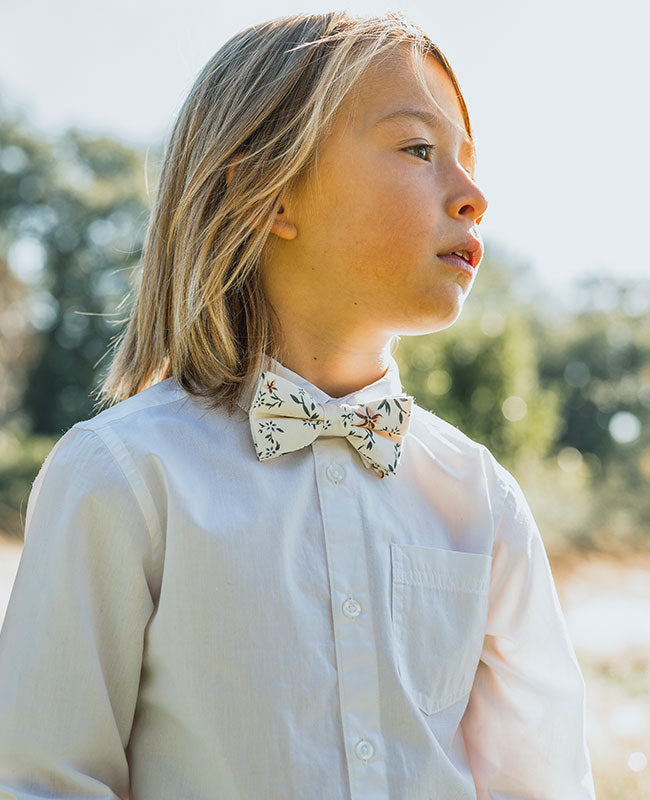 Papillon Liberty Bianco n°8 Bambini in Cotone «Charles»
