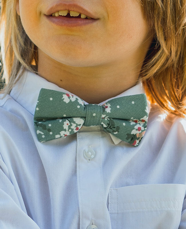 Papillon Liberty Verde n°3 Bambini in Cotone «Gaspard»