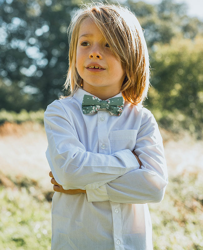 Papillon Liberty Verde n°3 Bambini in Cotone «Gaspard»